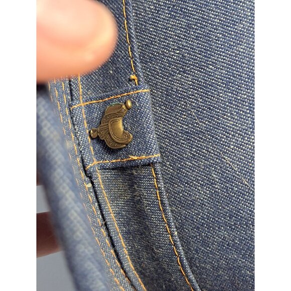 Vtg The Rustler Denim Cowboy Hat X-Large Western Men's Union Made Blue Retro - Picture 3 of 12